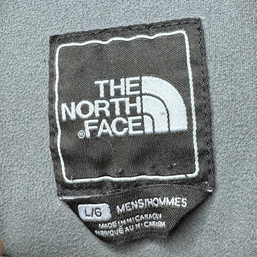 The North Face Mens Soft Shell Jacket Grey Orange‎ Full Zip Size L FLAW